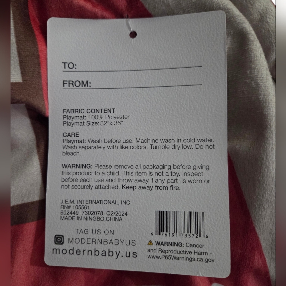 Modern Baby - NEW Farm Animal Red Barn Baby Play Mat Changing Mat Tummy Time - Picture 5 of 7